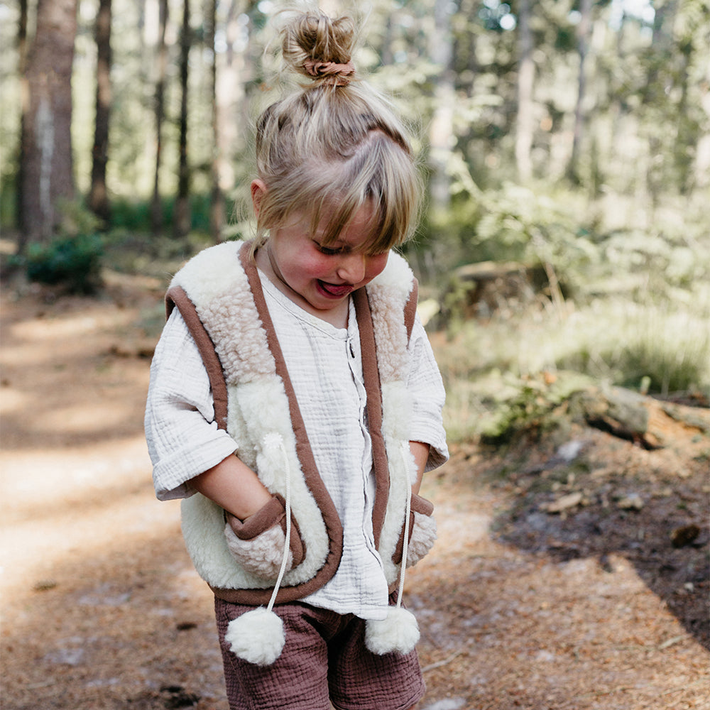 *SALE* Kids vest wool multi pompom