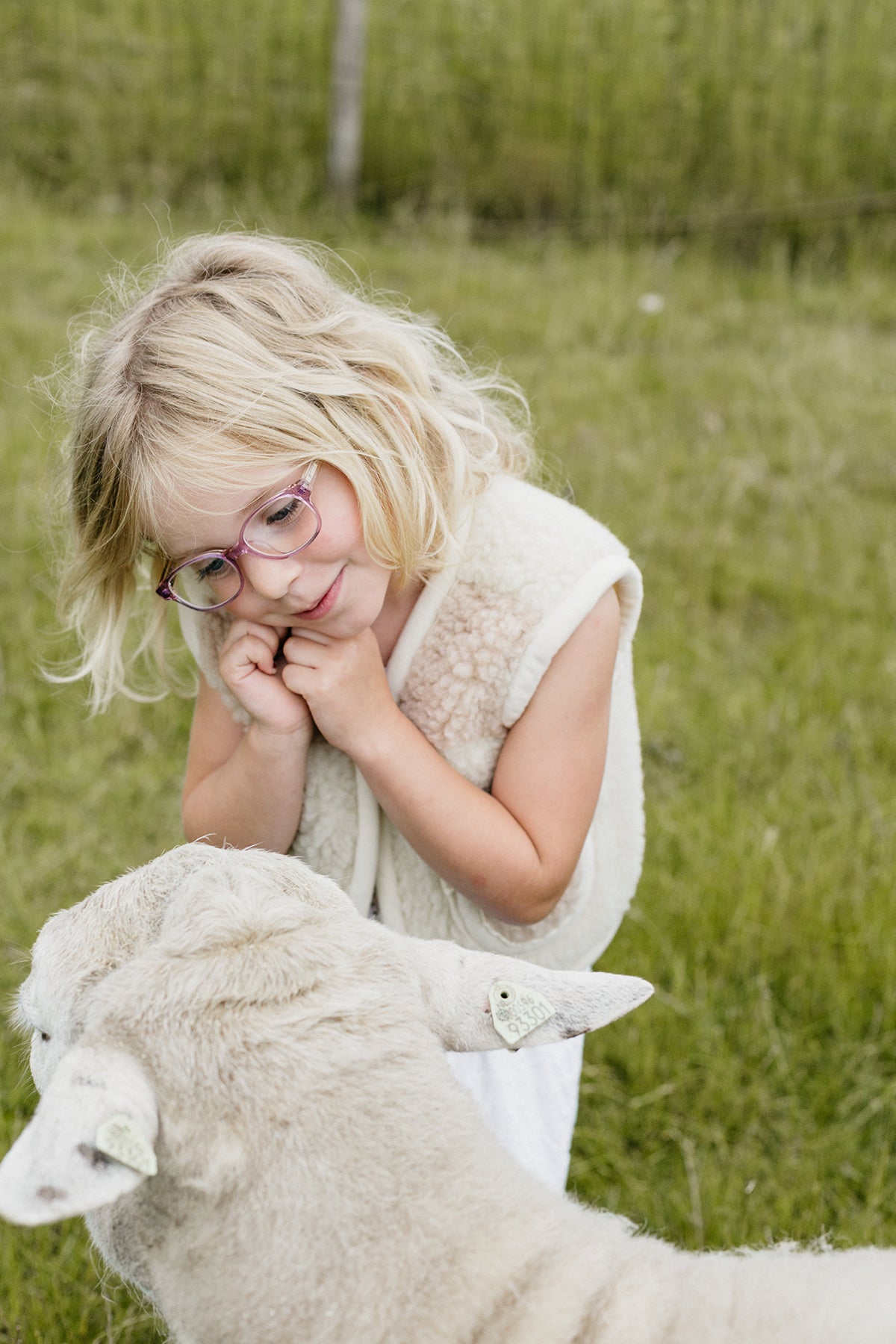 Kids vest wool beige zipper
