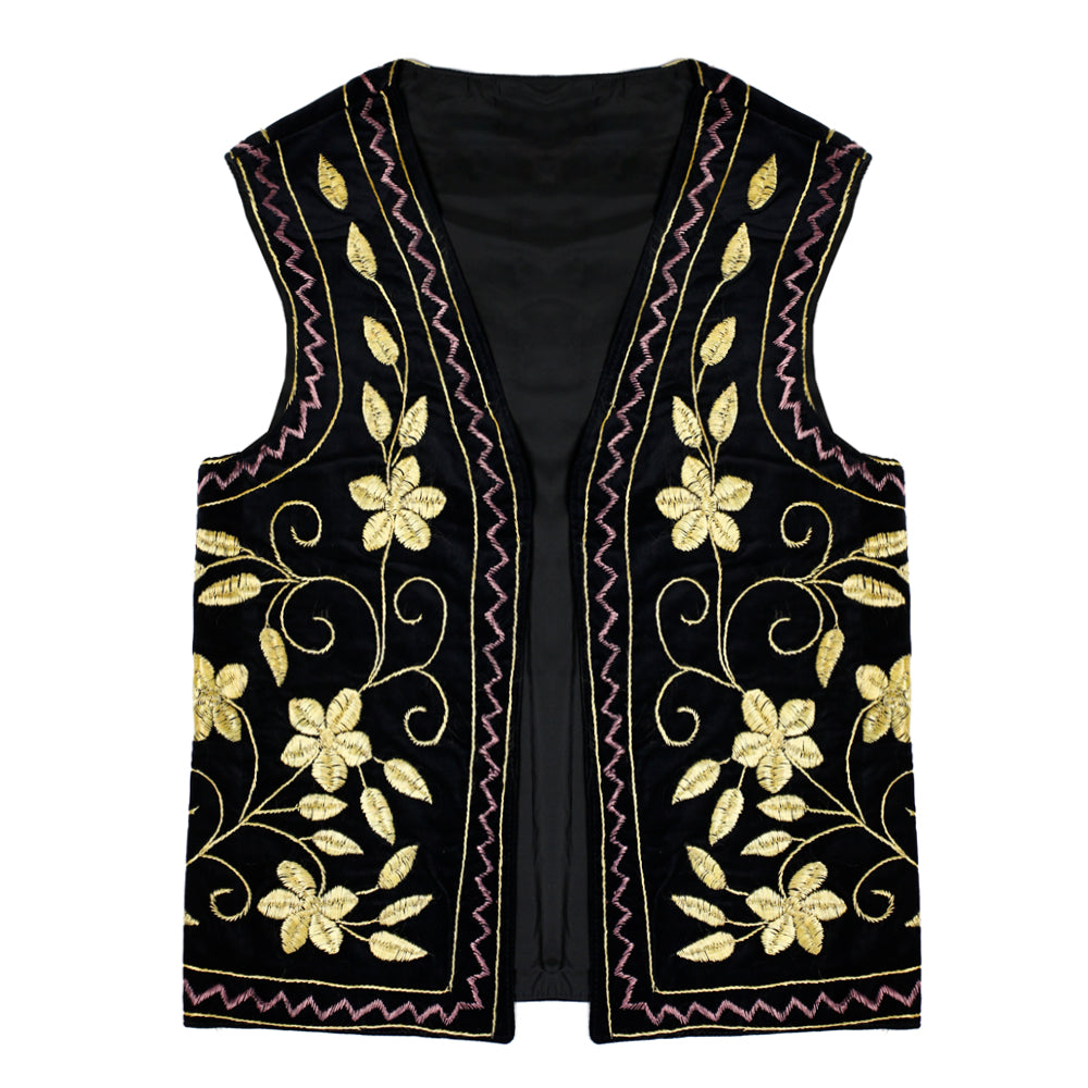 Afghan Waistcoat black - yellow