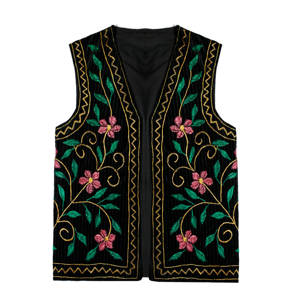 Afghan Waistcoat black corduroy