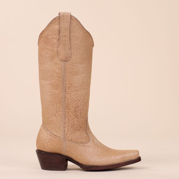 SALE La Pintura cowboyboots ivory flower
